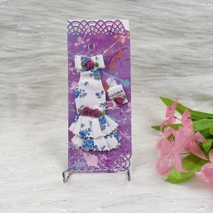 Floral Denim Greeting Dress Card - An Original